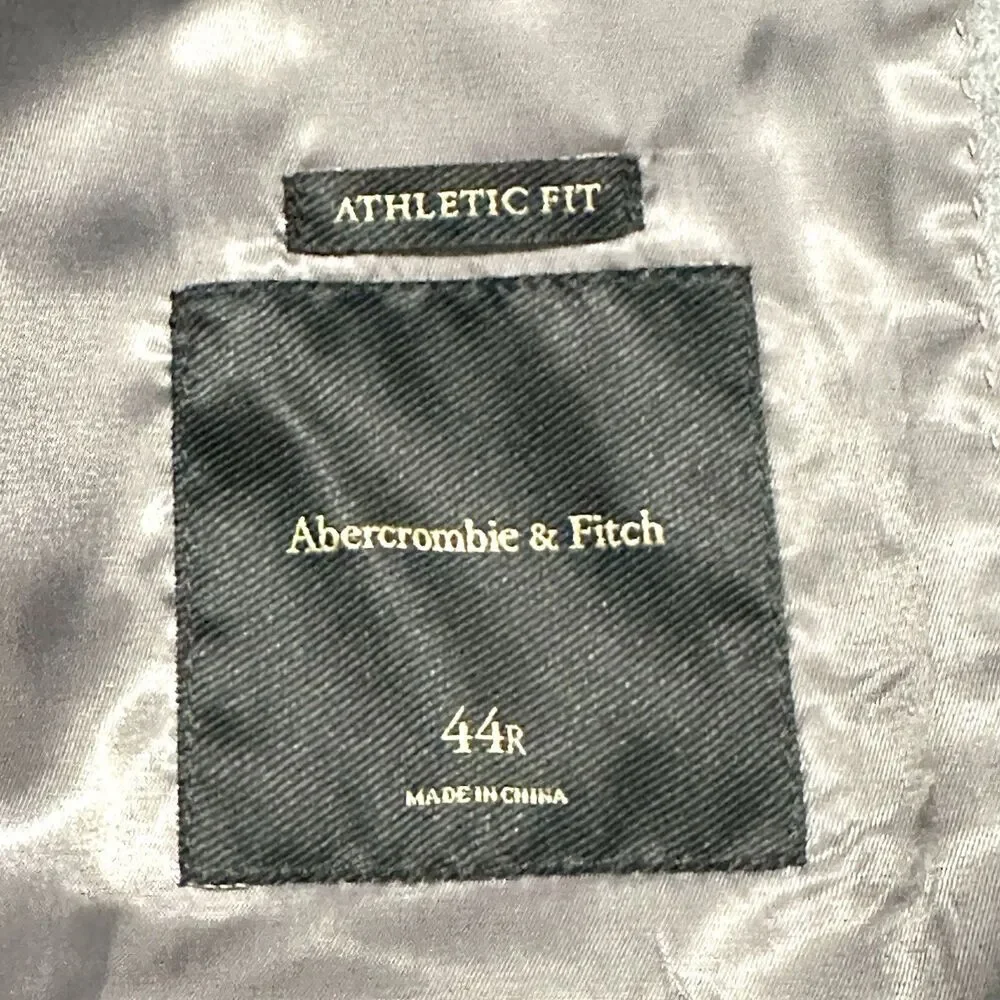 Abercrombie And Fitch Men’s Blazer Coat Jacket Size 44R Athletic Fit Grey A&F
